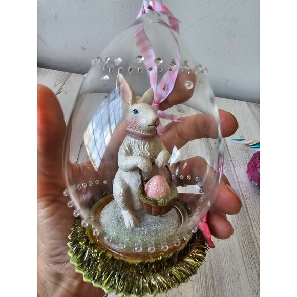 Cannon falls Easter Bunny glass ornament unique decor spring - Picture 5 of 7